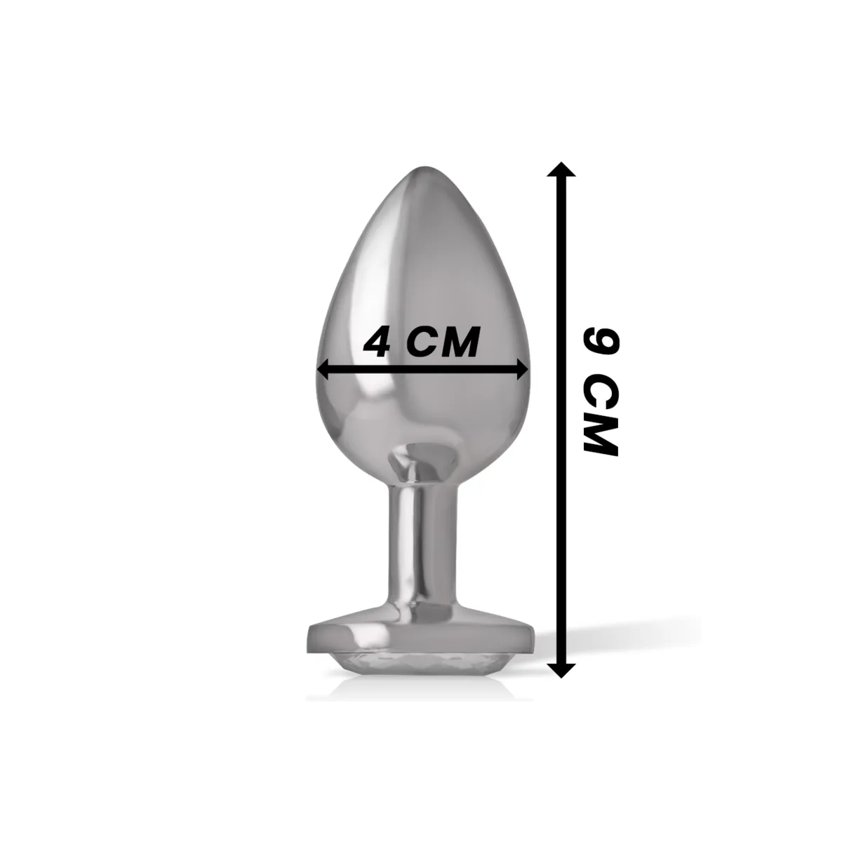 Analplug aus Aluminiu Mmetall mit Silbernem Kristall, Grösse L von Intense Anal Toys | Fesselliebe.de