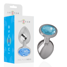 Analstecker aus Aluminiummetall mit Blauem Kristall, Grösse S von Intense Anal Toys | Fesselliebe.de