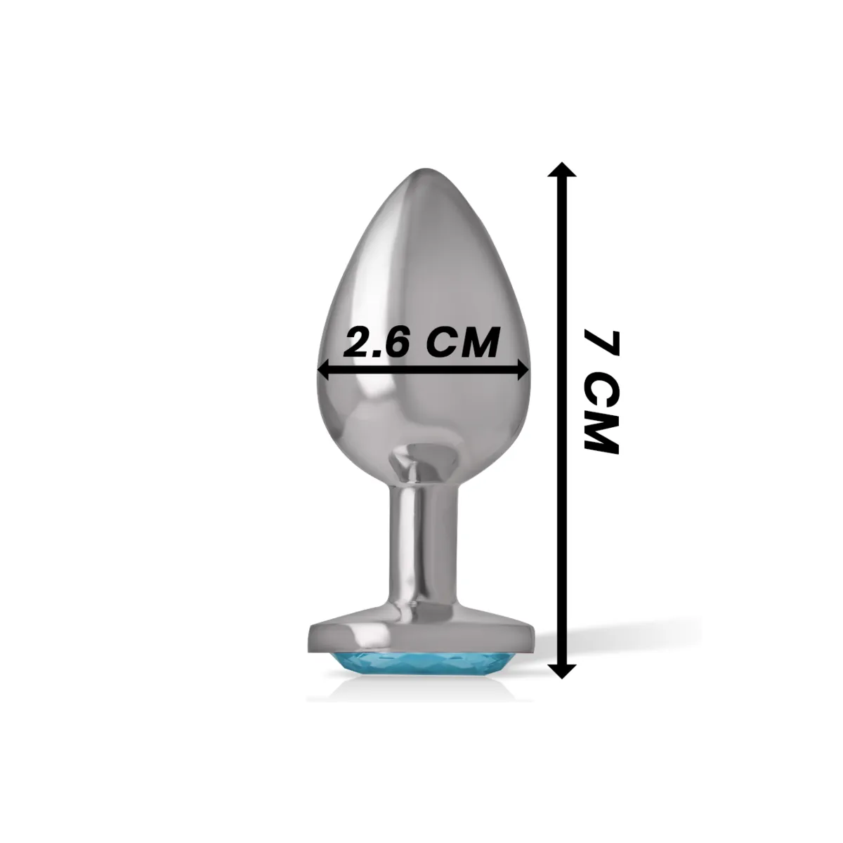 Analstecker aus Aluminiummetall mit Blauem Kristall, Grösse S von Intense Anal Toys | Fesselliebe.de