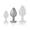 Analplug aus Aluminiummetall mit Blauem Glas, Grösse M von Intense Anal Toys