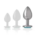 Analplug aus Aluminiummetall mit Blauem Kristall, Grösse L von Intense Anal Toys