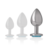 Analplug aus Aluminiummetall mit Blauem Kristall, Grösse L von Intense Anal Toys | Fesselliebe.de