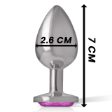 Aluminiummetall-Analsplug mit Rosafarbenem Kristall, Grösse S von Intense Anal Toys | Fesselliebe.de