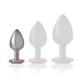 Aluminiummetall-Analsplug mit Rosafarbenem Kristall, Grösse S von Intense Anal Toys