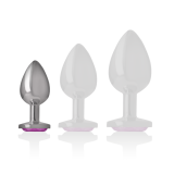 Aluminiummetall-Analsplug mit Rosafarbenem Kristall, Grösse S von Intense Anal Toys | Fesselliebe.de