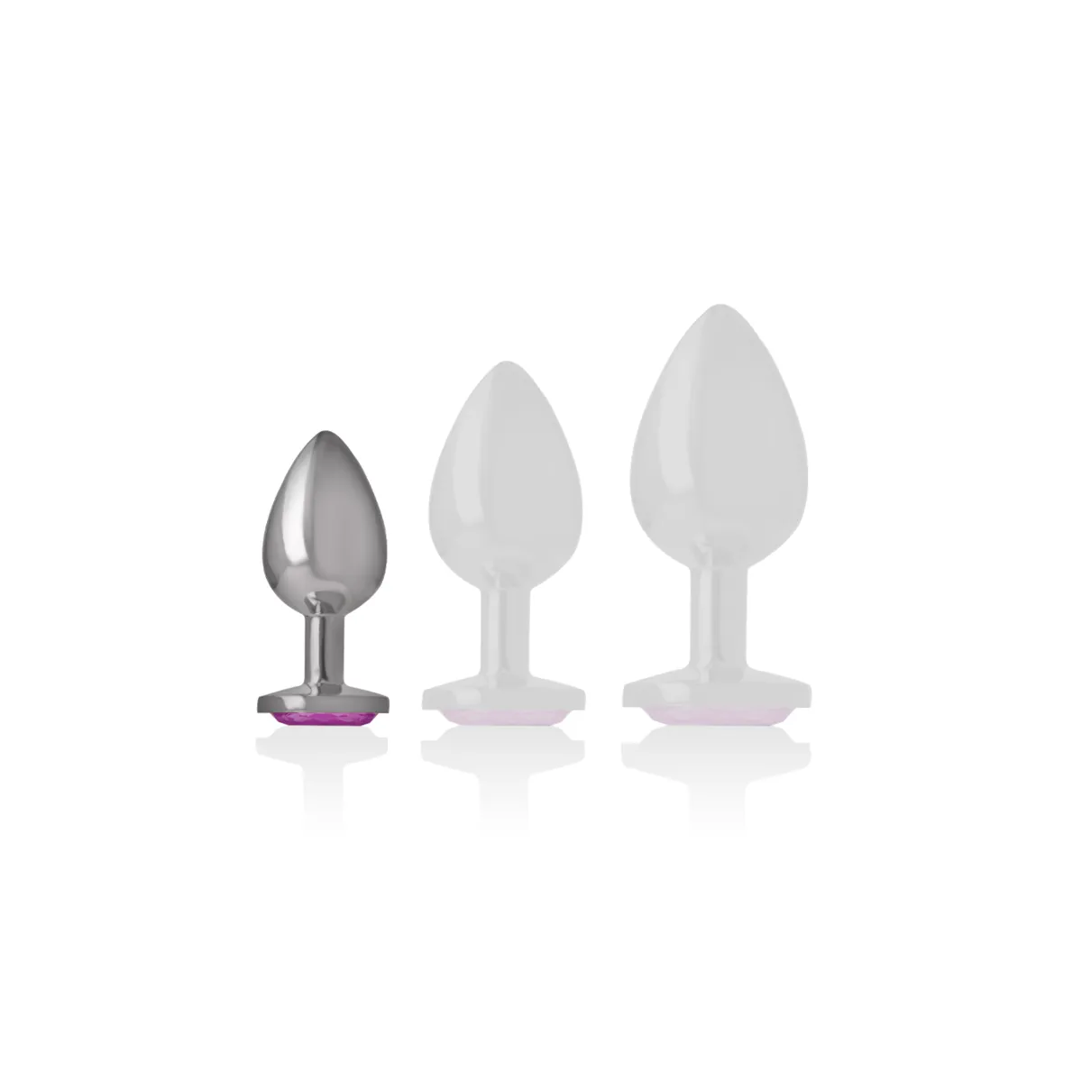 Aluminiummetall-Analsplug mit Rosafarbenem Kristall, Grösse S von Intense Anal Toys | Fesselliebe.de