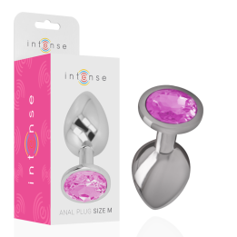 Analplug aus Aluminiummetall mit Rosa Kristall, Grösse M von Intense Anal Toys | Fesselliebe.de