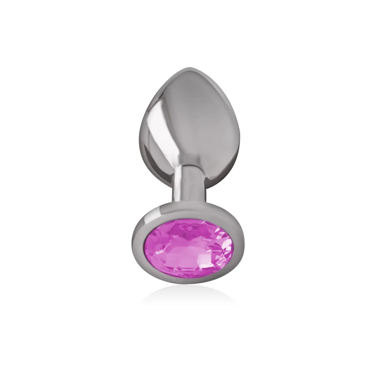 Analplug aus Aluminiummetall mit Rosa Kristall, Grösse M von Intense Anal Toys | Fesselliebe.de