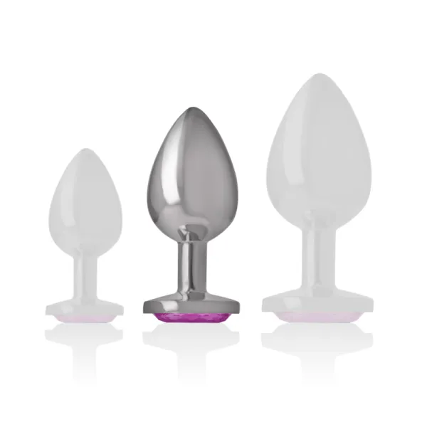 Analplug aus Aluminiummetall mit Rosa Kristall, Grösse M von Intense Anal Toys | Fesselliebe.de