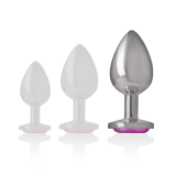 Analplug aus Aluminiummetall mit Rosa Kristall, Grösse L von Intense Anal Toys | Fesselliebe.de