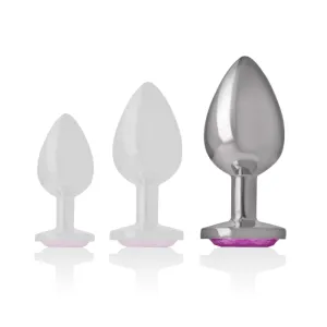 Analplug aus Aluminiummetall mit Rosa Kristall, Grösse L von Intense Anal Toys