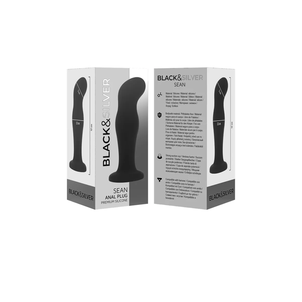 Sean Plug Anal Premium Silikon Schwarz von Black&Silver | Fesselliebe.de