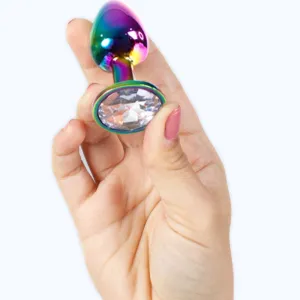 Butt Plug aus Metall Regenbogen, Kleine Grösse 7 cm von Secretplay Toys