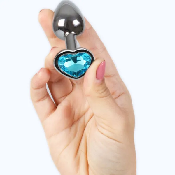 Butt Plug aus Metall, Blaues Herz, Kleine Grösse 7 cm von Secretplay Toys | Fesselliebe.de