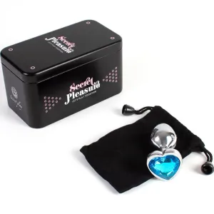 Butt Plug aus Metall, Blaues Herz, Kleine Grösse 7 cm von Secretplay Toys