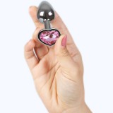 Butt Plug aus Metall Fuchsia Herz Kleine Grösse 7 cm von Secretplay Toys | Fesselliebe.de