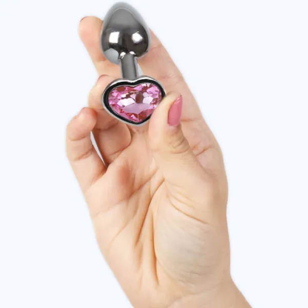 Butt Plug aus Metall Fuchsia Herz Kleine Grösse 7 cm von Secretplay Toys | Fesselliebe.de