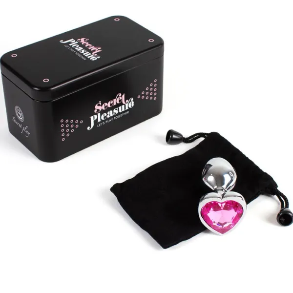Butt Plug aus Metall Fuchsia Herz Kleine Grösse 7 cm von Secretplay Toys | Fesselliebe.de