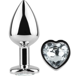 Butt Plug aus Metall, Klares Kristallherz, Kleine Grösse 7 cm von Secretplay Toys | Fesselliebe.de