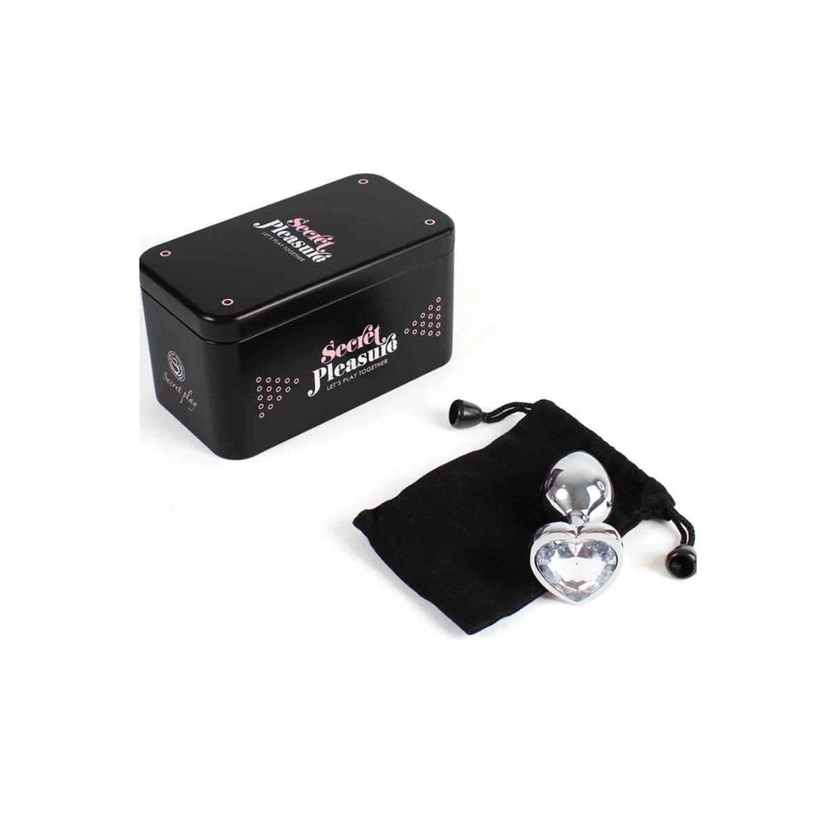 Butt Plug aus Metall, Klares Kristallherz, Kleine Grösse 7 cm von Secretplay Toys | Fesselliebe.de