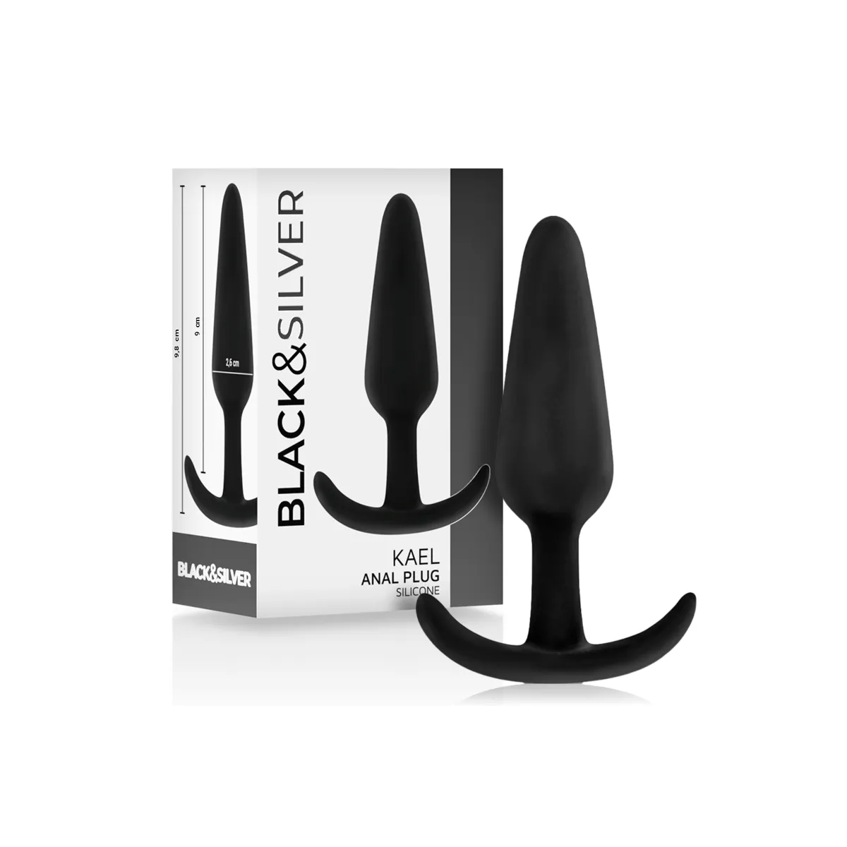 Kael Silikon Analplug mit Mittlerem Griff von Black&Silver | Fesselliebe.de
