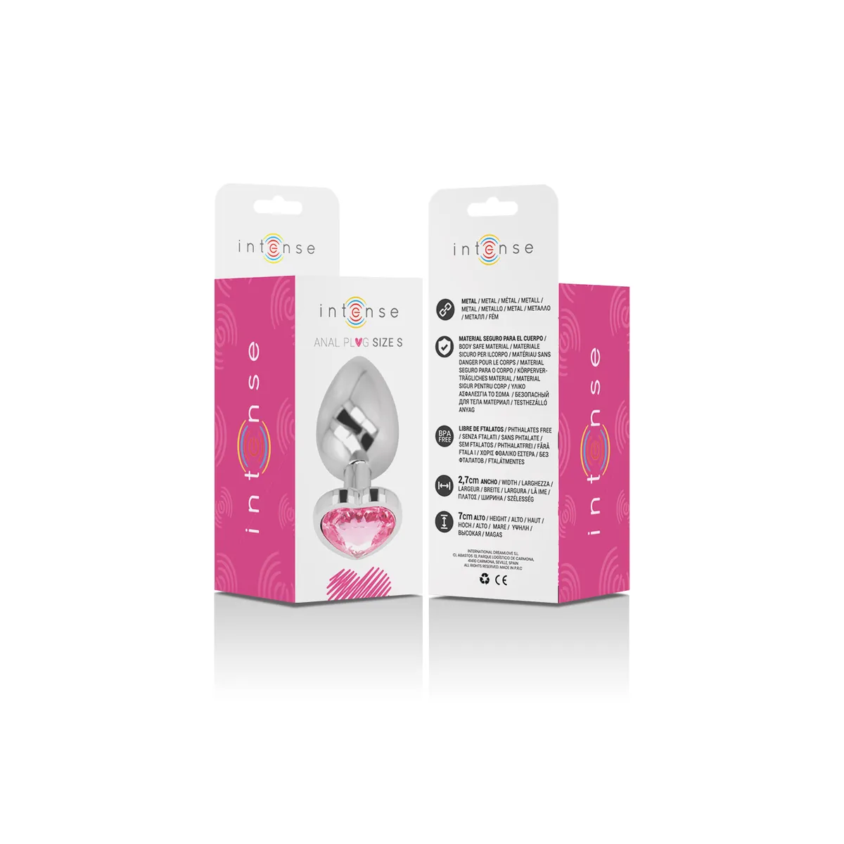 Aluminium-Metall-Anal-Stecker Rosa Herz Grösse S von Intense Anal Toys | Fesselliebe.de