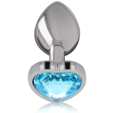 Aluminium-Metall-Anal-Stecker, Blaues Herz, Grösse S von Intense Anal Toys | Fesselliebe.de
