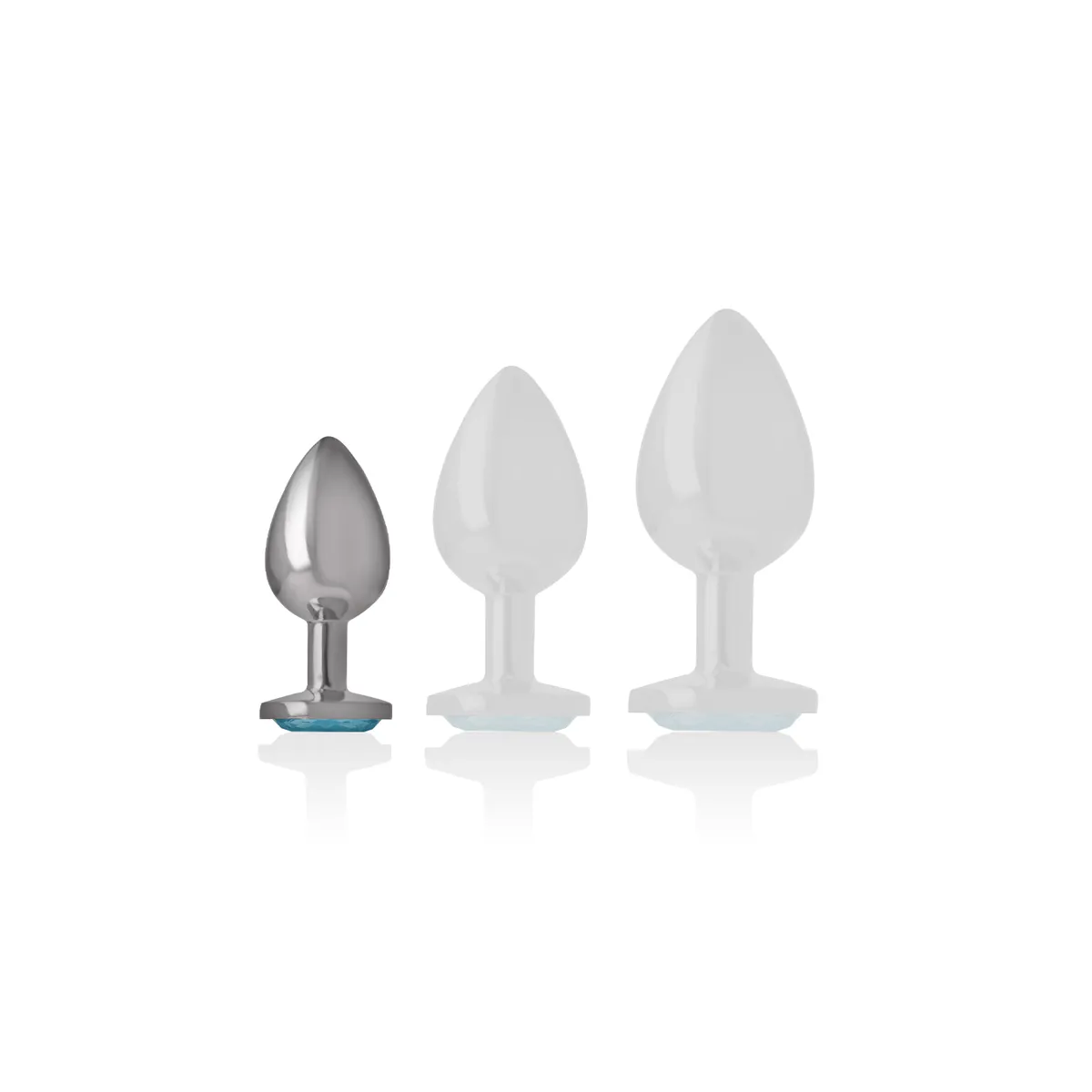 Aluminium-Metall-Anal-Stecker, Blaues Herz, Grösse S von Intense Anal Toys | Fesselliebe.de