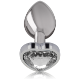 White Heart Aluminium Metall Anal Plug Grösse S von Intense Anal Toys | Fesselliebe.de