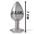 White Heart Aluminium Metall Anal Plug Grösse S von Intense Anal Toys