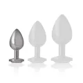 White Heart Aluminium Metall Anal Plug Grösse S von Intense Anal Toys