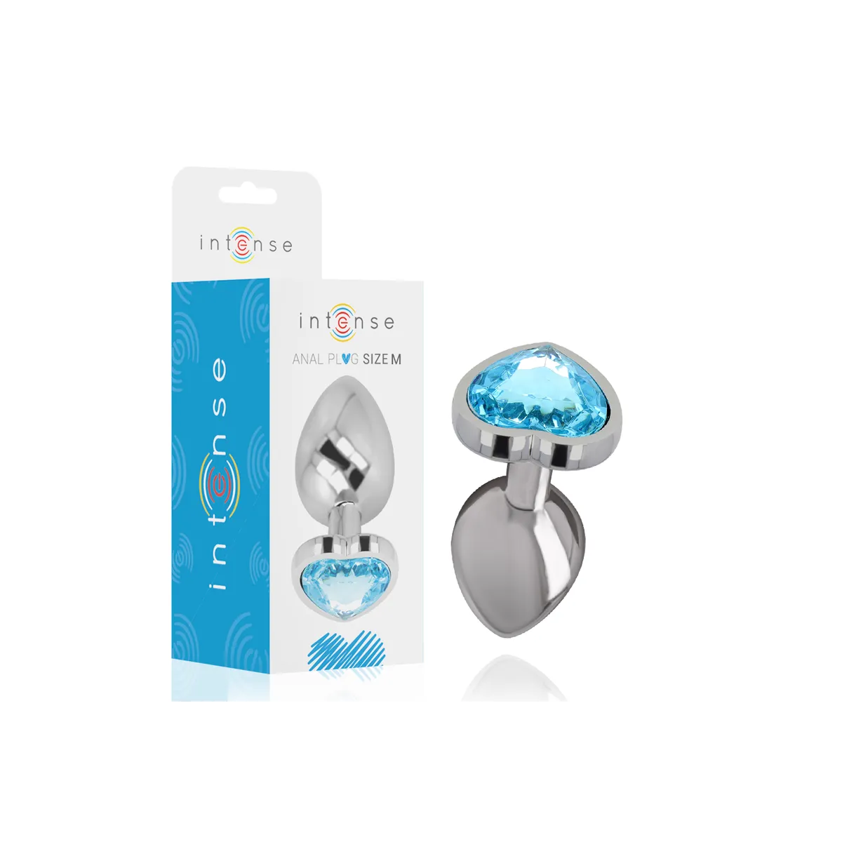 Aluminium-Metall-Anal-Stecker, Blaues Herz, Grösse M von Intense Anal Toys | Fesselliebe.de
