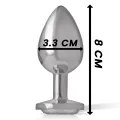 Aluminium-Metall-Anal-Stecker, Weisses Herz, Grösse M von Intense Anal Toys