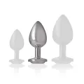 Aluminium-Metall-Anal-Stecker, Weisses Herz, Grösse M von Intense Anal Toys