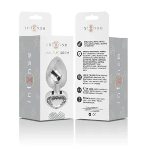 Aluminium-Metall-Anal-Stecker, Weisses Herz, Grösse M von Intense Anal Toys