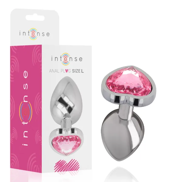 Aluminium-Metall-Anal-Stecker Rosa Herz Grösse L von Intense Anal Toys | Fesselliebe.de