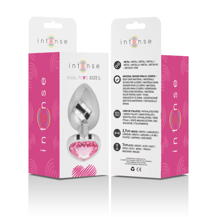 Aluminium-Metall-Anal-Stecker Rosa Herz Grösse L von Intense Anal Toys | Fesselliebe.de