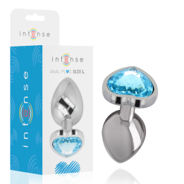 Aluminium-Metall-Anal-Stecker Blaues Herz, Grösse L von Intense Anal Toys | Fesselliebe.de