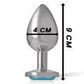 Aluminium-Metall-Anal-Stecker Blaues Herz, Grösse L von Intense Anal Toys