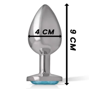 Aluminium-Metall-Anal-Stecker Blaues Herz, Grösse L von Intense Anal Toys