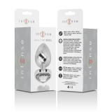 Analplug Metall Aluminium Weiss Herz Grösse L von Intense Anal Toys | Fesselliebe.de