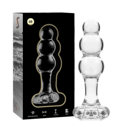 Modell 1 Stecker Borosilikatglas Transparent 10,5 cm -O- 3 cm von Nebula Series By Ibiza | Fesselliebe.de