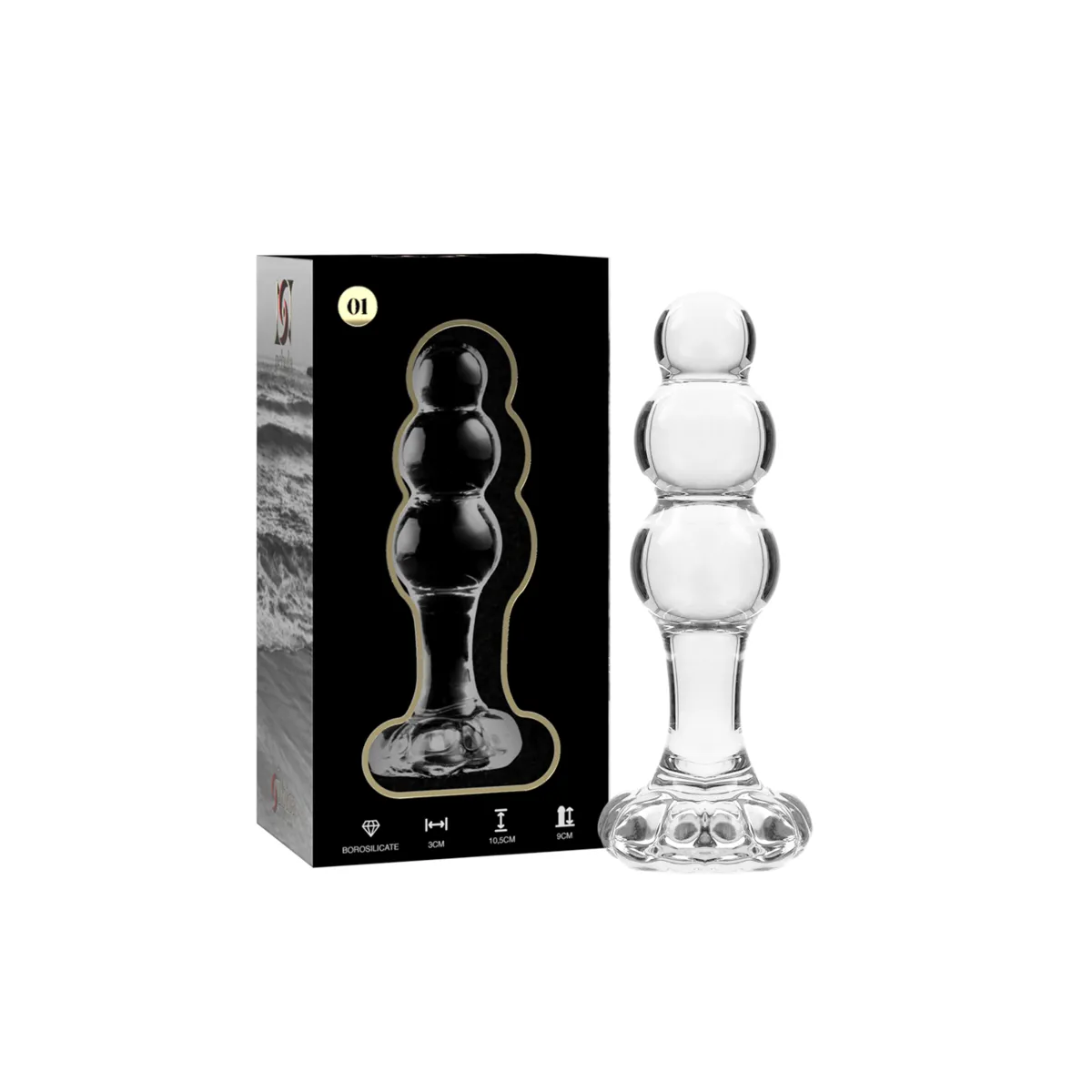 Modell 1 Stecker Borosilikatglas Transparent 10,5 cm -O- 3 cm von Nebula Series By Ibiza | Fesselliebe.de