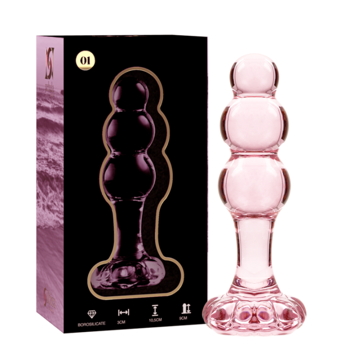Modell 1 Analplug Borosilikatglas Rosa 10,5 cm -O- 3 cm von Nebula Series By Ibiza | Fesselliebe.de