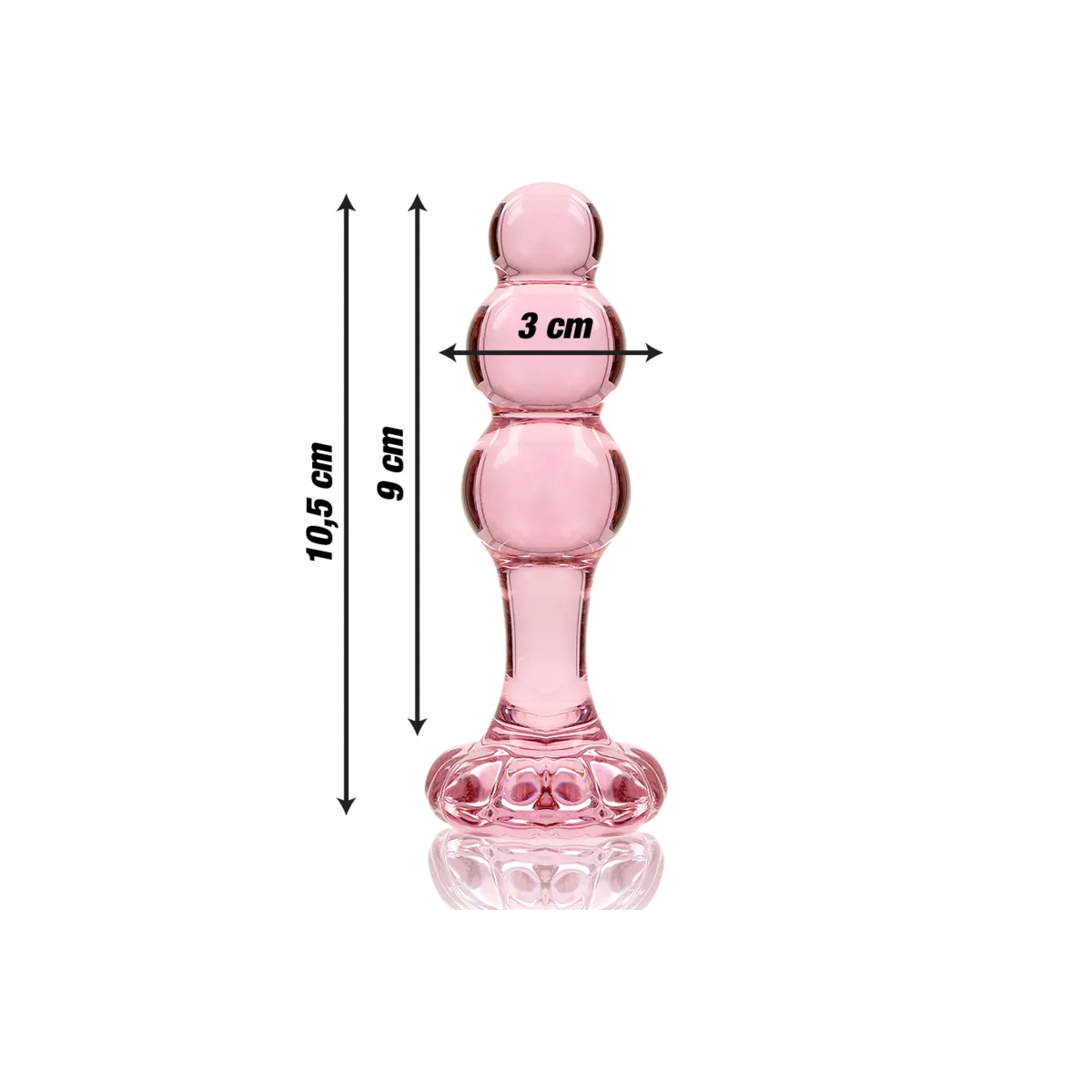 Modell 1 Analplug Borosilikatglas Rosa 10,5 cm -O- 3 cm von Nebula Series By Ibiza | Fesselliebe.de