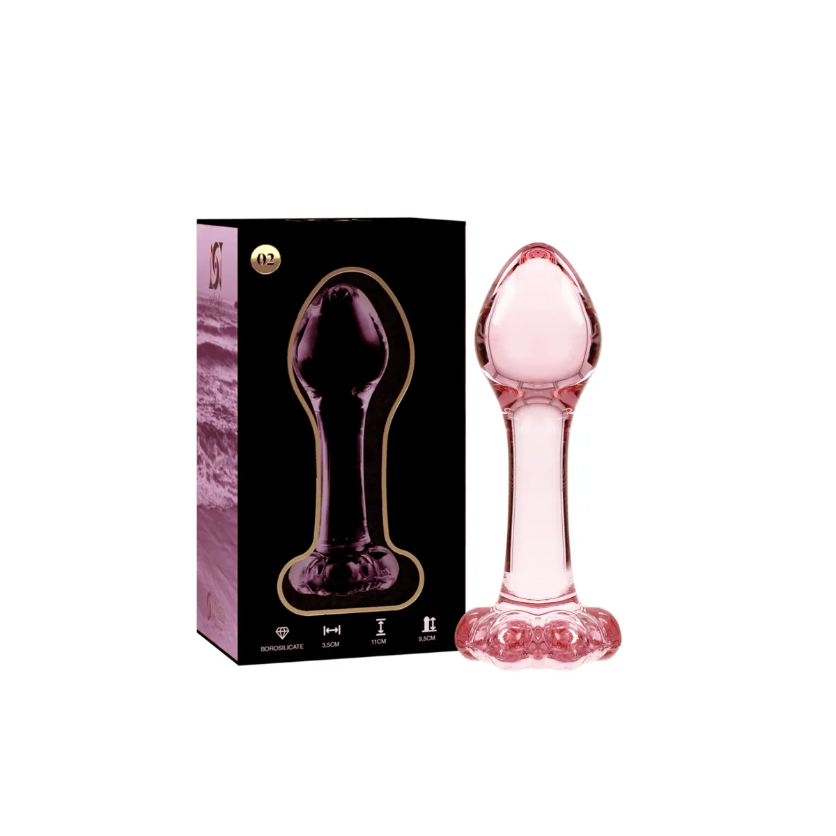 Modell 2 Analplug Borosilikatglas Rosa 11 cm -O- 3,5 cm von Nebula Series By Ibiza | Fesselliebe.de