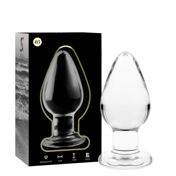 Modell 3 Analplug Borosilikatglas Transparent 11 cm -O- 5 cm von Nebula Series By Ibiza | Fesselliebe.de