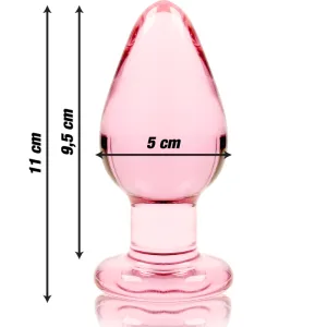 Modell 3 Analplug Borosilikatglas Rosa 11 cm -O- 5 cm von Nebula Series By Ibiza