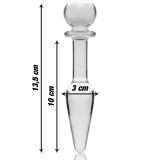 Modell 7 Analplug Borosilikatglas Klar 13,5 cm -O- 3 cm von Nebula Series By Ibiza | Fesselliebe.de