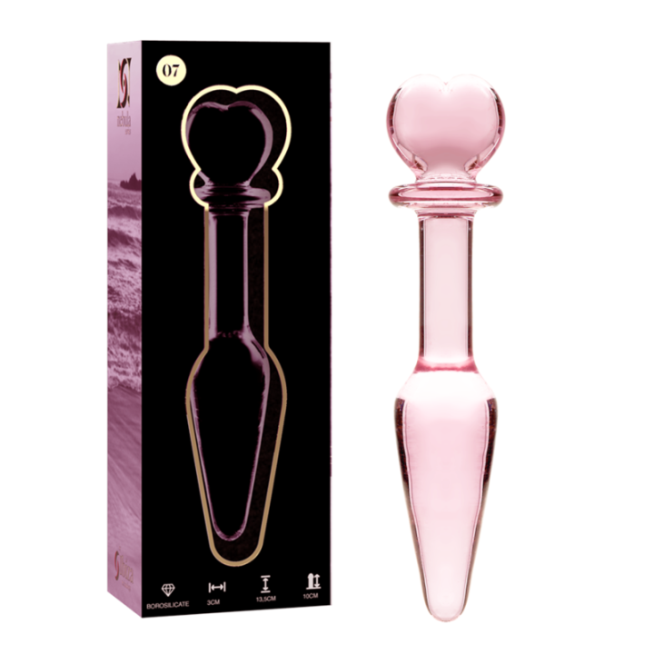 Modell 7 Analplug Borosilikatglas Rosa 13,5 cm -O- 3 cm von Nebula Series By Ibiza | Fesselliebe.de